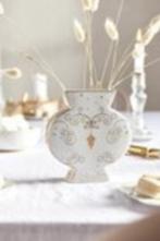 Pip Studio Royal Winter White Vaas Plat Wit met gouden, Ophalen of Verzenden