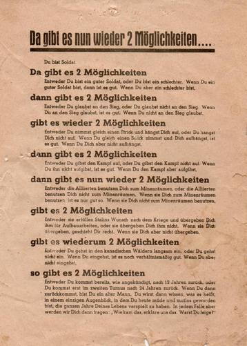 GEZOCHT Pamflet "2 Moglichkeiten" beschikbaar voor biedingen