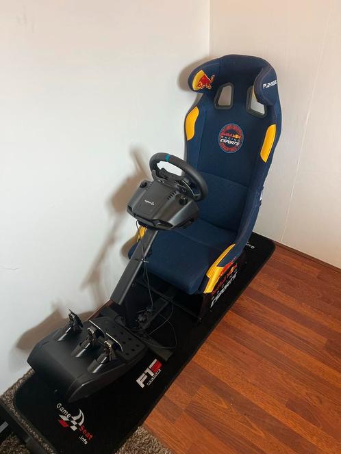 Redbull Racestoel, Logitech G29 stuur, pedalen en ondermat, Spelcomputers en Games, Spelcomputers | Overige Accessoires, Zo goed als nieuw