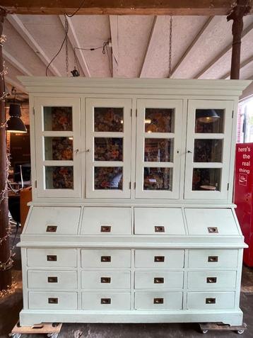 Super toffe vintage buffetkast (2-delen) mintgroen beschikbaar voor biedingen