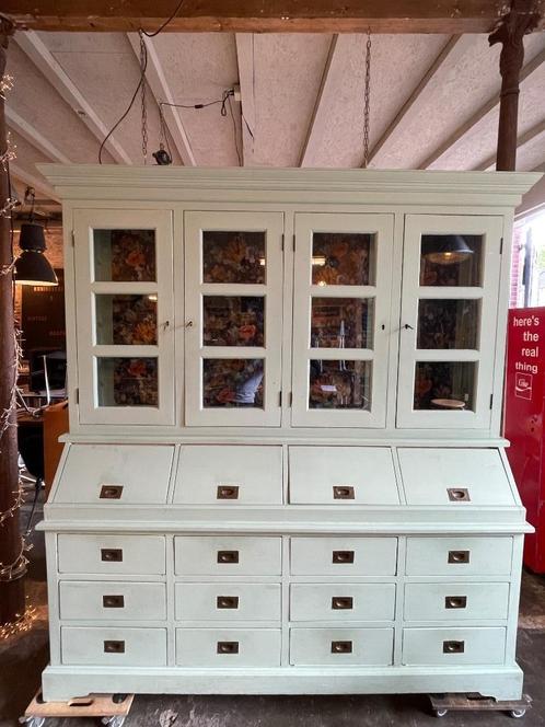 Super toffe vintage buffetkast (2-delen) mintgroen, Antiek en Kunst, Curiosa en Brocante, Ophalen