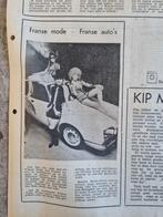 Frans mode met nieuwste Citroën auto (krant 1971), Ophalen of Verzenden, 1960 tot 1980, Knipsel(s)