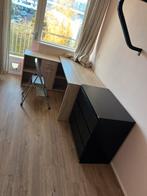 Hoekbureau hout met opbergruimte, Ophalen, Gebruikt, Bureau