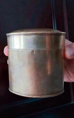 Antiek duitse messing Doorboorde Ormolu Box- Snuifdoos, Ophalen of Verzenden, Koper