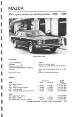 Mazda 929 Legato 1978-1979 specificaties en afstelgegevens, Auto diversen, Ophalen of Verzenden
