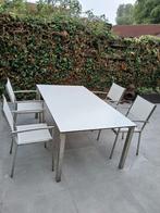 Mooie roestvrij stalen tuinset 4SO, Tuin en Terras, Ophalen, Gebruikt, Aluminium