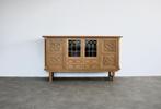 brutalist buffetkast | sideboard | jaren 60 | Deens, Gebruikt, Eikenhout, 200 cm of meer, .