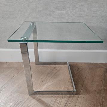Gebra Germany Glazen Bijzettafel Chroom Vintage beschikbaar voor biedingen