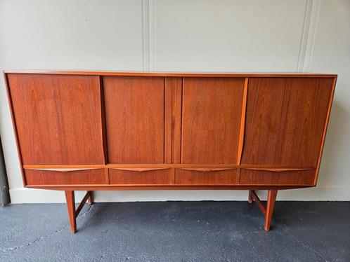 Vintage Deens highboard kast van EW Bach teak hout., Huis en Inrichting, Kasten | Dressoirs, Gebruikt, 100 tot 150 cm, 25 tot 50 cm