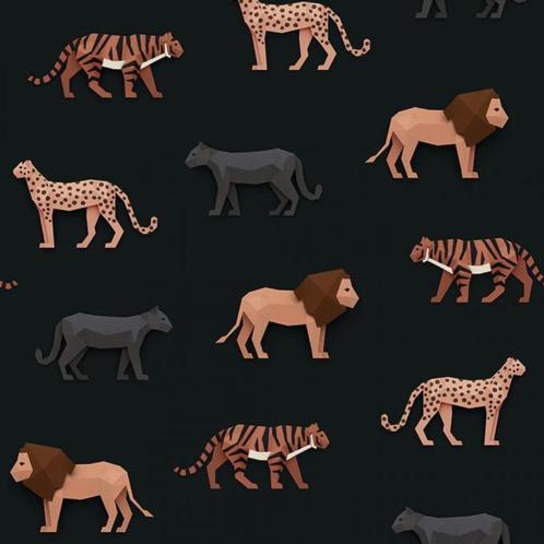 Kinderbehang Big Cats Donker Studio Ditte, Kinderen en Baby's, Kinderkamer | Inrichting en Decoratie, Nieuw, Wanddecoratie, Ophalen of Verzenden