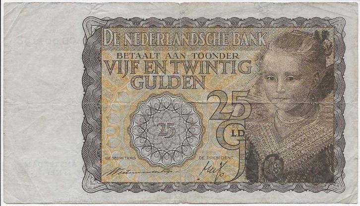 25 gulden 1940 'Prinsesje' Fraai, Postzegels en Munten, Bankbiljetten | Nederland, Los biljet, 25 gulden, Ophalen of Verzenden