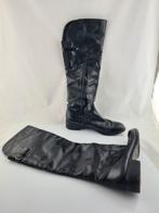 Laarzen zwart leer maat 40, Hoge laarzen, Zwart, Ophalen of Verzenden, Zo goed als nieuw