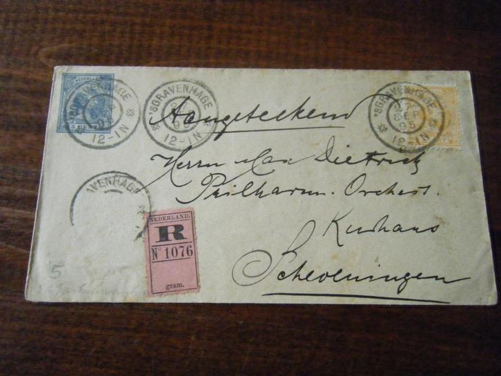 D31 - Envelop -10 cent + zegel + aantekenstrookje - 1895, Postzegels en Munten, Postzegels | Nederland, Verzenden