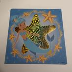 Enkele kaart met glitter folie zeemeermin 1, Ophalen of Verzenden, Zo goed als nieuw, Overige thema's