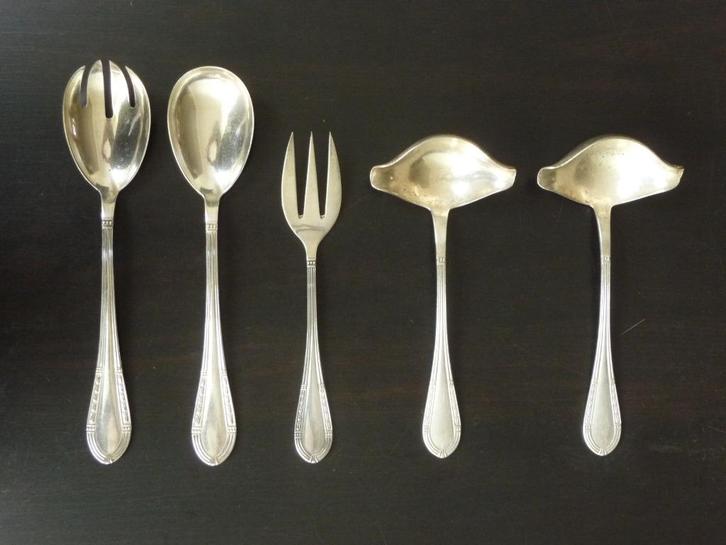 7 antieke Jugendstil serveerbestekdelen Bestecke Gürtler 100, Antiek en Kunst, Antiek | Bestek, Ophalen