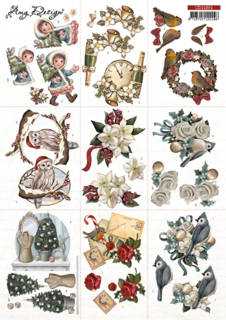 Amy Design Christmas Mini 8 3D knipvel A4 CD11891, Hobby en Vrije tijd, Kaarten | Zelf maken, Nieuw, Knipvel, Kerst, Ophalen of Verzenden