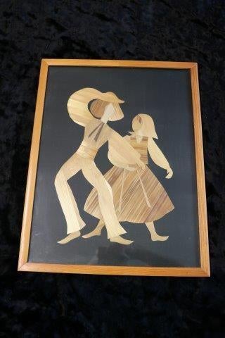 Schilderij achter glas Folkloristisch danspaar Oost Europa, Ophalen of Verzenden