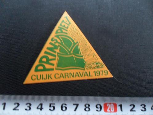sticker cuijk carnaval 1979 prins piet I adjudant gerard, Verzamelen, Stickers, Zo goed als nieuw, Overige typen, Ophalen