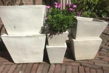 Vierkante cascade zware dikke stenen gegl.grote bloempotten beschikbaar voor biedingen