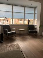 2 Henders & Hazel fauteuils zwart leer, Ophalen, 75 tot 100 cm, Zo goed als nieuw, Modern