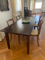 Antiek, koloniale eettafel met 5 stoelen, 4 tot 6 stoelen, Zo goed als nieuw, Ophalen