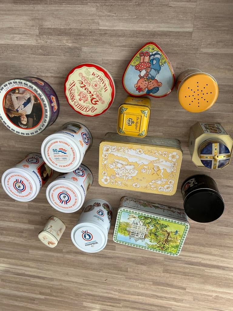 Verzameling blikken Droste wilhelmina, Verzamelen, Blikken, Ophalen of Verzenden, Zo goed als nieuw, Overige, Droste