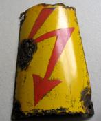 Oud emaille gevaren schildje hoogspannings mast, Ophalen of Verzenden