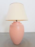 XL Vintage Kostka tafellamp keramiek France 1980 pastel roze