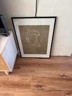 Mooi Line Art Schilderij met Zwart Frame, Ophalen of Verzenden