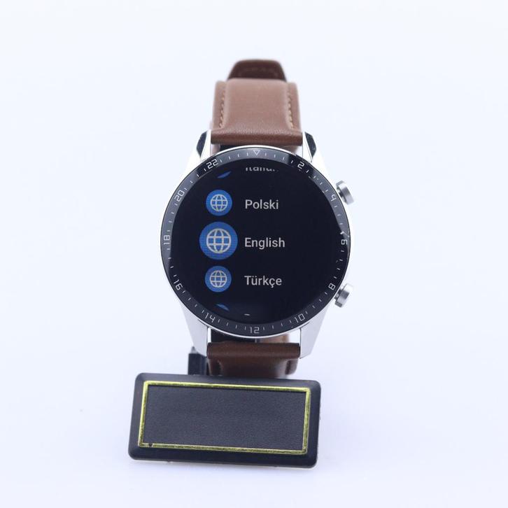 Huawei Smartwatch GT2 Zwart met bruin lederen bandjes, Sieraden, Tassen en Uiterlijk, Smartwatches, Zo goed als nieuw