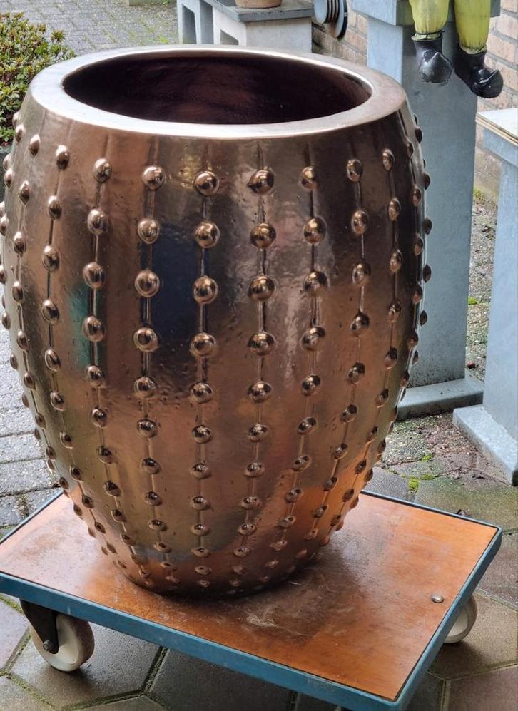 Laos Emperor   bloembak 67 cm               🍀   goudbrons, Tuin en Terras, Bloempotten, Zo goed als nieuw, Steen, Binnen, Balkon