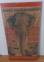 Vintage circus aankondigings affiche op hout, Ophalen of Verzenden