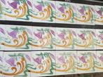 79 stuks Jugendstil / art nouveau wandtegels paarse bloem, Antiek en Kunst, Antiek | Wandborden en Tegels, Ophalen