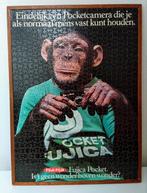 Reclame advertentie Fuji Fujica chimp puzzelvorm + lijst , Ophalen, Gebruikt, Reclamebord