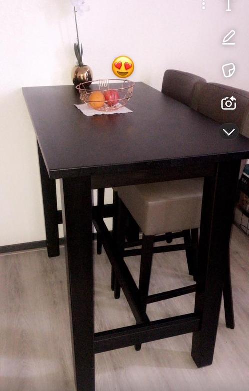 Hoge eettafel met eetstoelen, Huis en Inrichting, Tafels | Eettafels, Verzenden