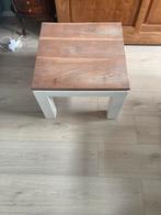 Tafel teakhout wit onderstel, Ophalen, Gebruikt, 50 tot 100 cm, Minder dan 50 cm