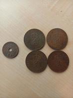 Nederlandsch Indië, 0,5 cent, 1 cent en 4x 2,5 cent 1945, Ophalen of Verzenden, Koningin Wilhelmina, Setje