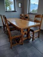 Licht eiken tafel met 6 stoelen, Ophalen of Verzenden, Gebruikt, 4 tot 6 stoelen