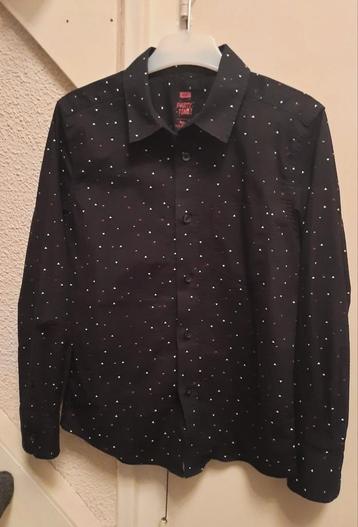 Mooie Kerstbloes blouse sjiek stoer 122/128 zwart rood wit beschikbaar voor biedingen