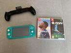 Nintendo Switch Lite Turquoise + Fifa 22 & FC 24, Ophalen of Verzenden, Turquoise, Gebruikt