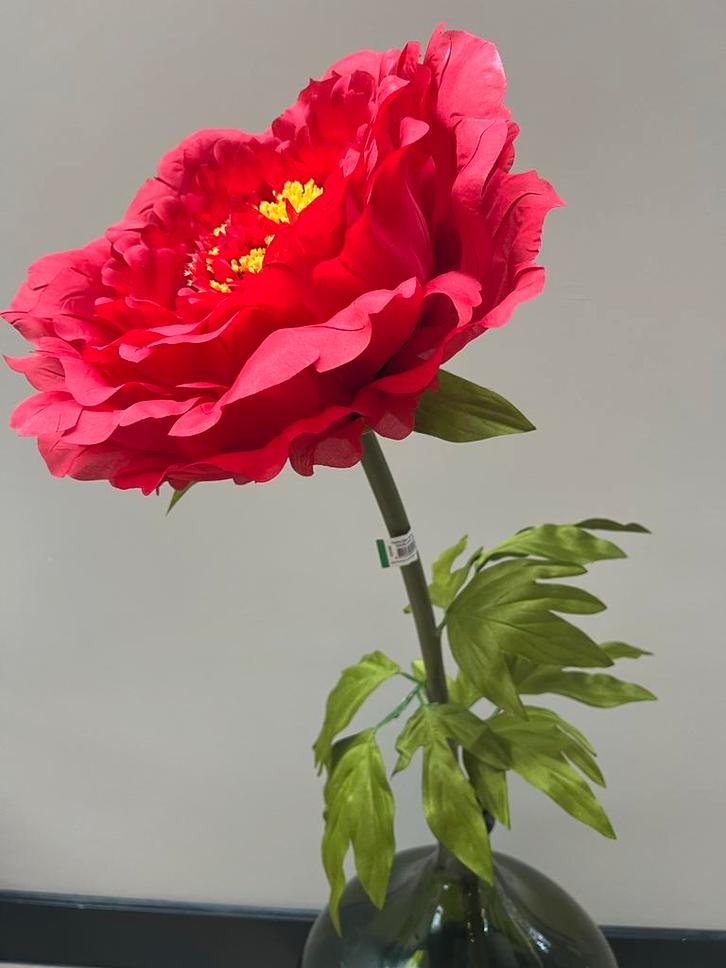 Nieuwe rode pioenroos (115 cm)  exclusief vaas, Huis en Inrichting, Woonaccessoires | Kunstplanten en Kunstbloemen, Nieuw, Binnen