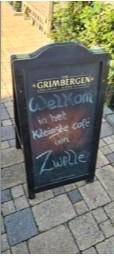 Grimbergen krijt  stoepbord dubbelzijdig, Ophalen of Verzenden, Zo goed als nieuw, Reclamebord, Plaat of Schild, Overige merken