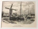 houtgravure haven Roosendaal 1866, JC Greive, Antiek en Kunst, Ophalen of Verzenden