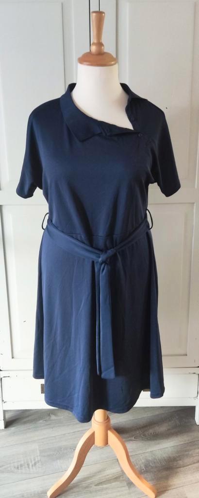 Kobaltblauwe stretch polo jurk maat 40-42 Rainbow, Kleding | Dames, Jurken, Zo goed als nieuw, Maat 38/40 (M), Blauw, Knielengte