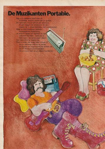Retro reclame 1972 ITT radio portable perfecte sound beschikbaar voor biedingen