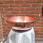 Grote antieke koperen jampan confiturepan pan 41 cm & 3.2 kg, Ophalen of Verzenden, Gebruikt, Overige materialen, Koekenpan of Braadpan