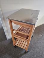 Roltafel keukentrolley, Ophalen, Gebruikt, Bruin, 50 tot 100 cm