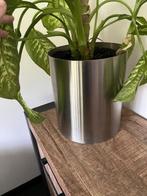 Te koop rvs bloempotten, diverse, steelecht., Tuin en Terras, Bloempotten, Overige materialen, Rond, Tuin, Zo goed als nieuw