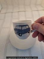 Kop en schotel van porselein met blauwe Mini Cooper tekening, Ophalen of Verzenden