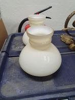 muurlamp 2 stuks met glazen kapjes, Ophalen of Verzenden, Gebruikt, Glas, Minder dan 50 cm